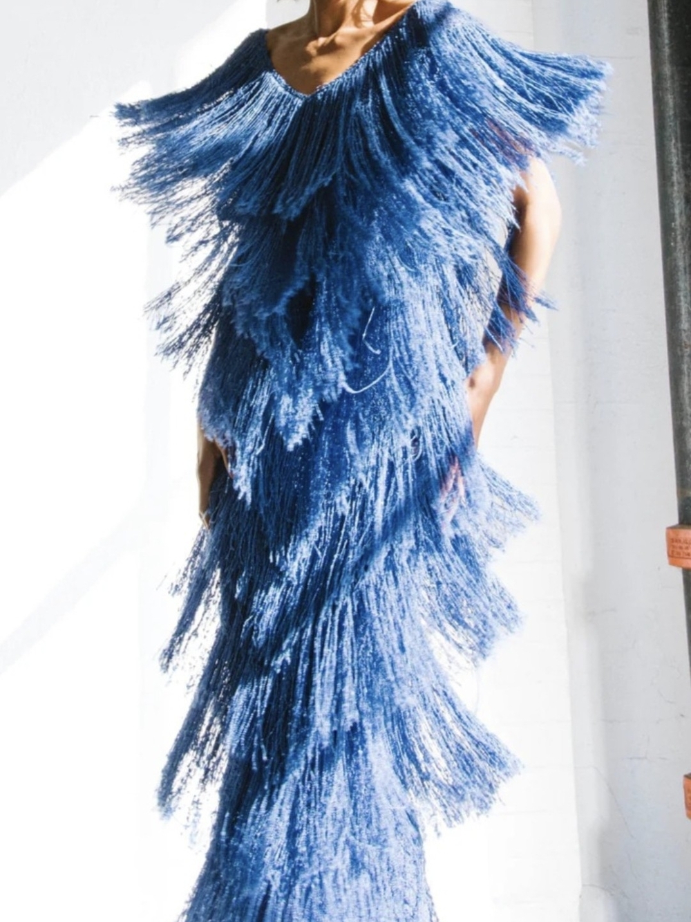 Vintage Blue Fringe Dress